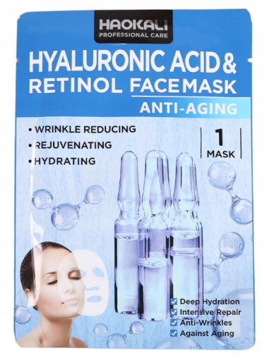 FEUCHTIGKEITSSPENDENDE TUCHMASKE MIT HYALURONSÄURE + RETINOL